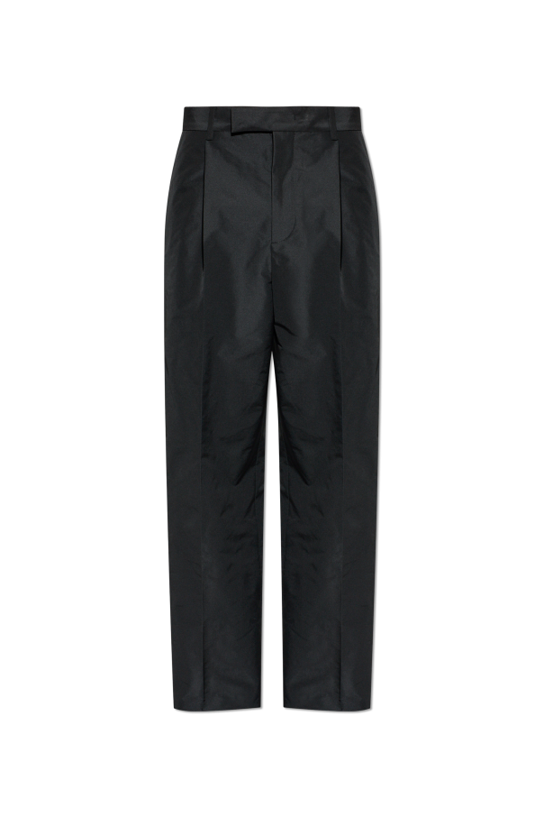 JIL SANDER BLACK Wide-leg pleated trousers 1