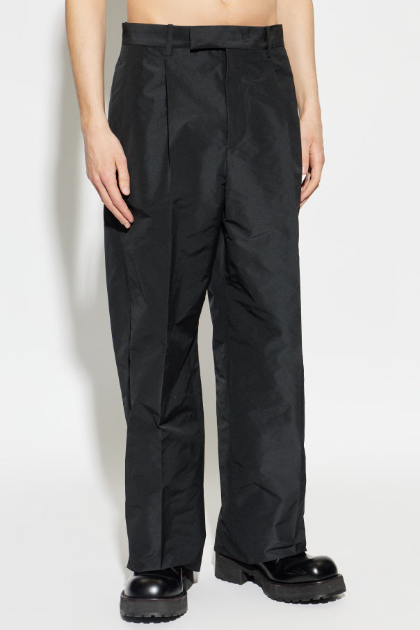 JIL SANDER BLACK Wide-leg pleated trousers 3
