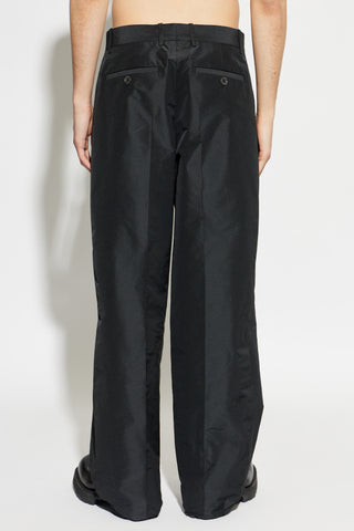 JIL SANDER BLACK Wide-leg pleated trousers 4