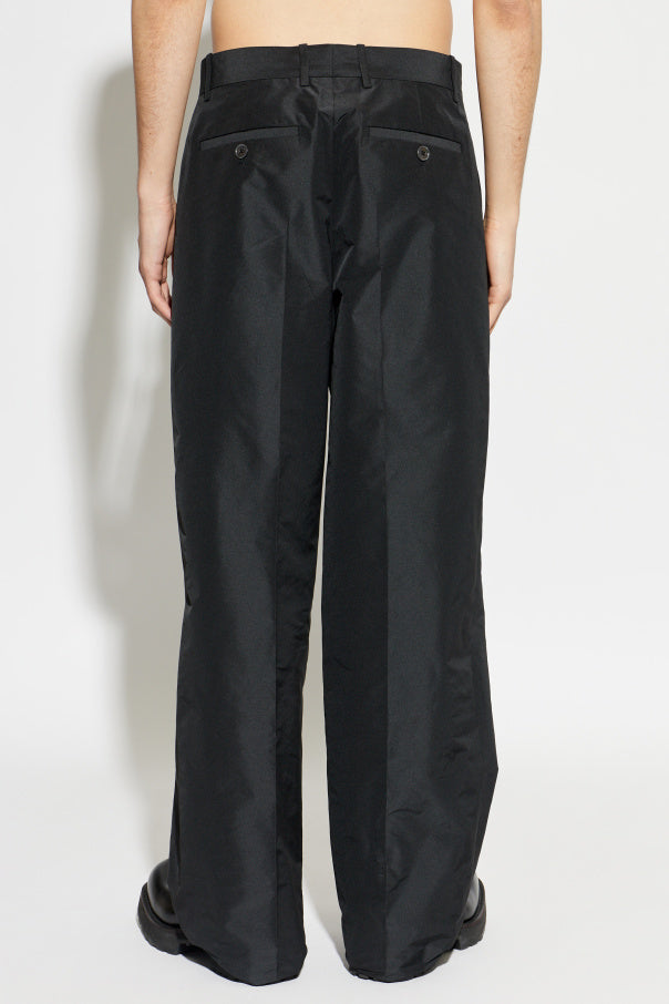 JIL SANDER BLACK Wide-leg pleated trousers 4