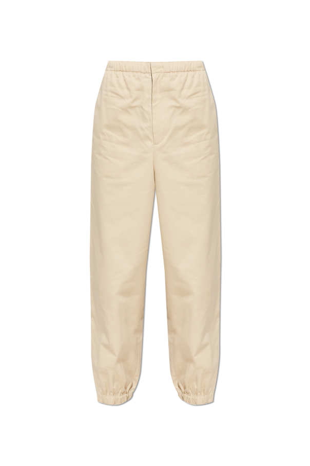 JIL SANDER beige Trousers with cuffs at the legs 1
