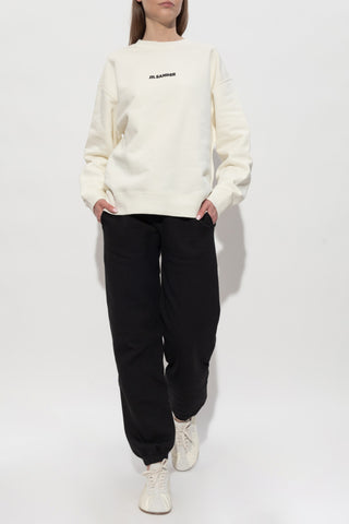 JIL SANDER cream Sweatshirt with printed logo 2