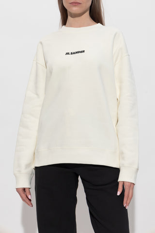 JIL SANDER cream Sweatshirt with printed logo 3