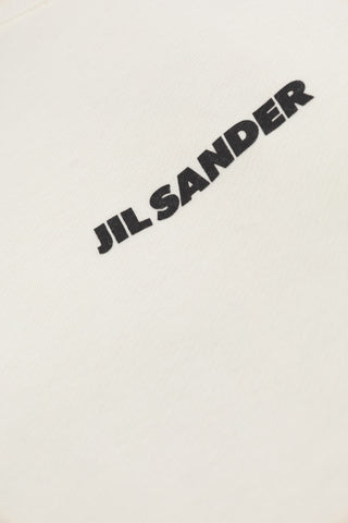 JIL SANDER cream Sweatshirt with printed logo 5