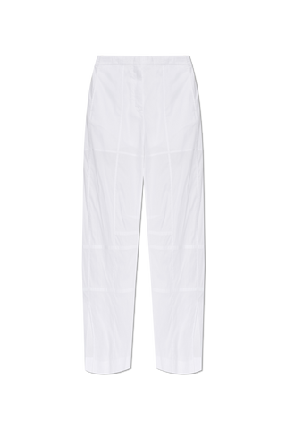 JIL SANDER WHITE Cotton trousers with side slits 1