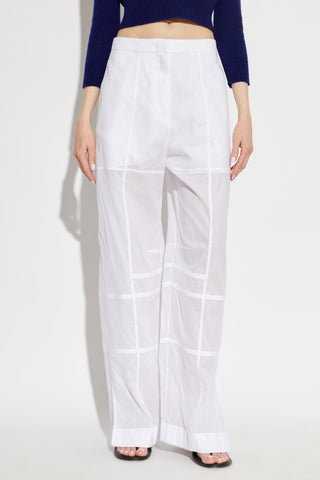 JIL SANDER WHITE Cotton trousers with side slits 3