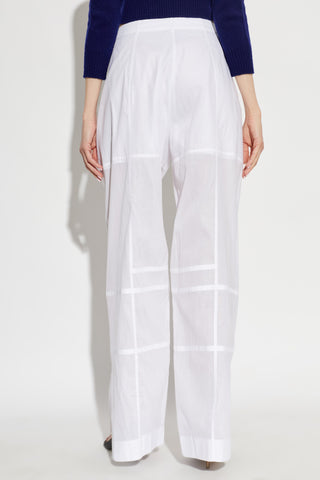 JIL SANDER WHITE Cotton trousers with side slits 4