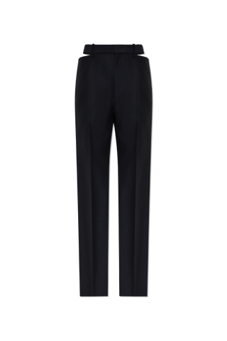 JIL SANDER NAVY BLUE Wool trousers with a split waistband 1
