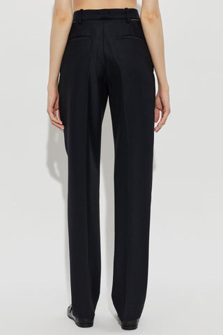 JIL SANDER NAVY BLUE Wool trousers with a split waistband 4