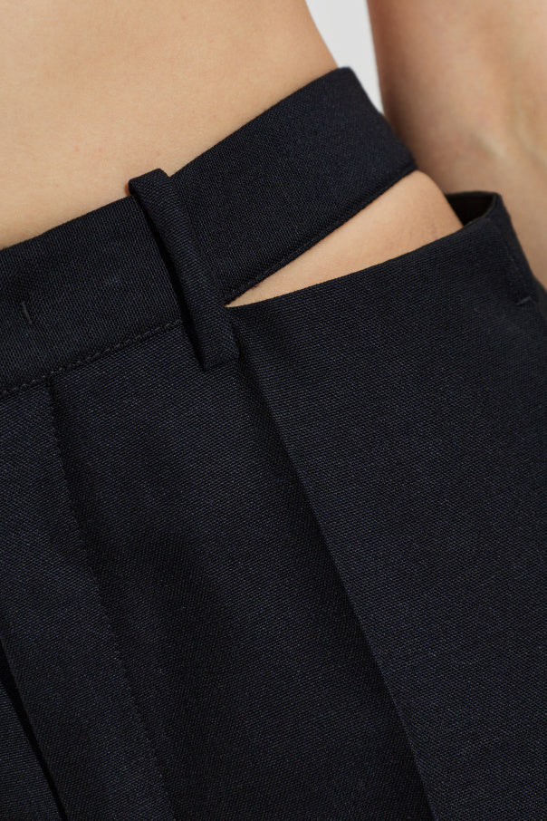JIL SANDER NAVY BLUE Wool trousers with a split waistband 5