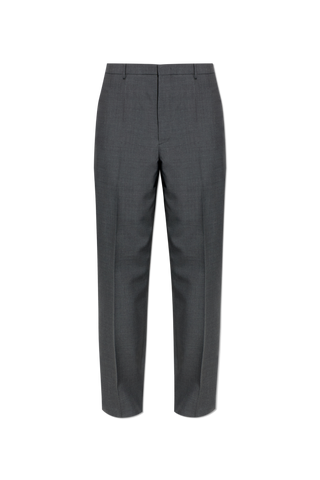 JIL SANDER GREY Wool pleated trousers 1