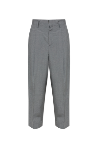 JIL SANDER GREY Wool pleated trousers 1