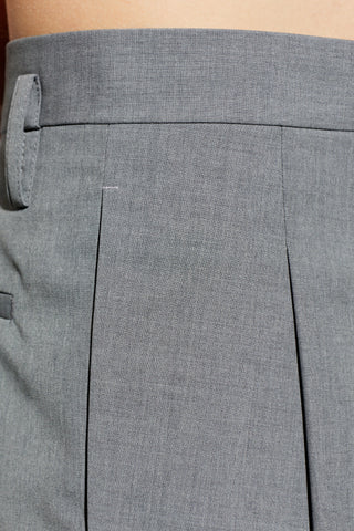JIL SANDER GREY Wool pleated trousers 5