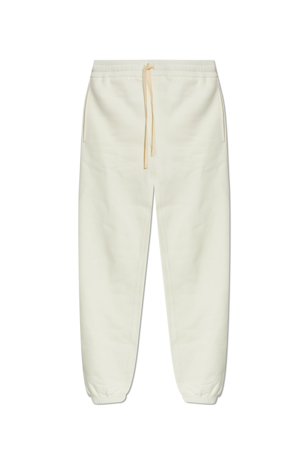 JIL SANDER cream Sweatpants with ribbed cuffs 1