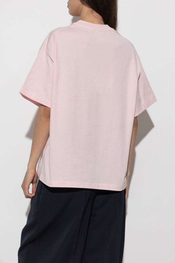 JIL SANDER PINK T-shirt with printed logo 4