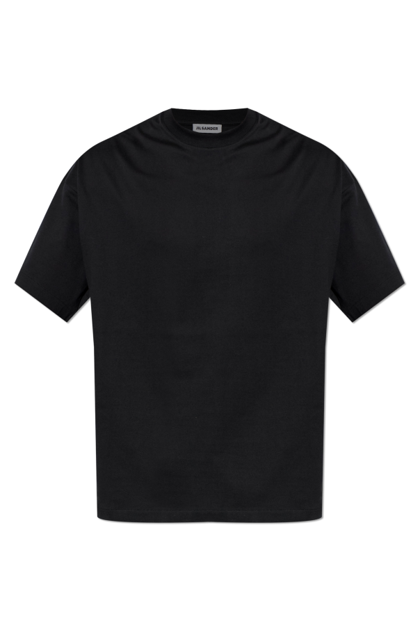 JIL SANDER BLACK T-shirt with printed logo 1