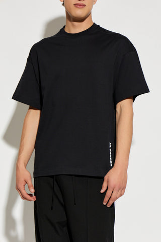 JIL SANDER BLACK T-shirt with printed logo 3