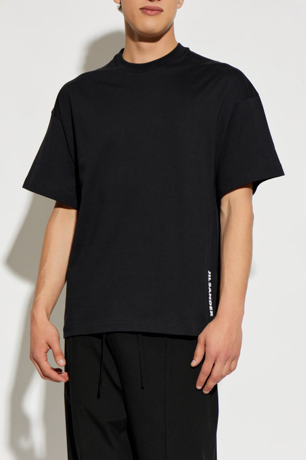 JIL SANDER BLACK T-shirt with printed logo 3
