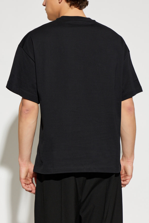 JIL SANDER BLACK T-shirt with printed logo 4