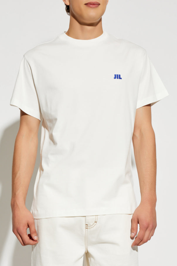 JIL SANDER WHITE T-shirt with embroidered logo 3
