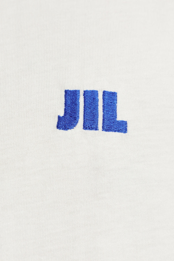 JIL SANDER WHITE T-shirt with embroidered logo 5