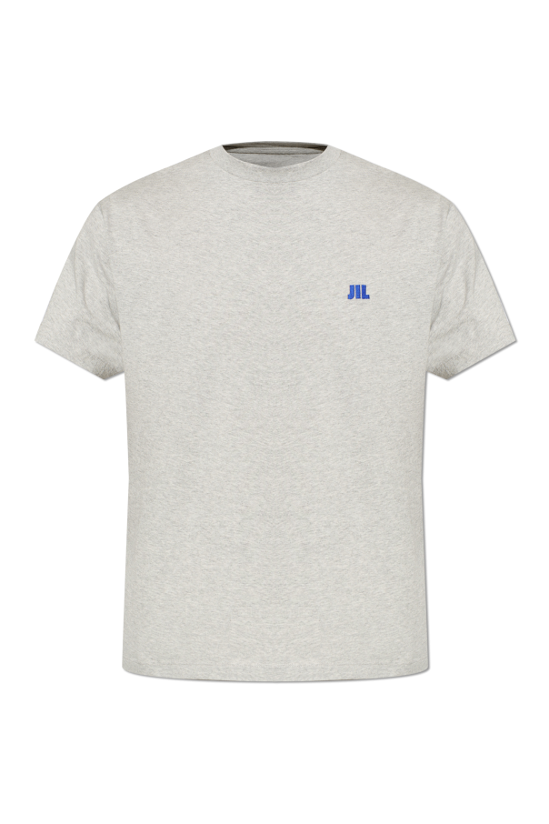 JIL SANDER GREY T-shirt with embroidered logo 1