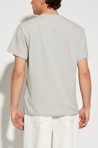 JIL SANDER GREY T-shirt with embroidered logo 4