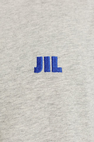 JIL SANDER GREY T-shirt with embroidered logo 5