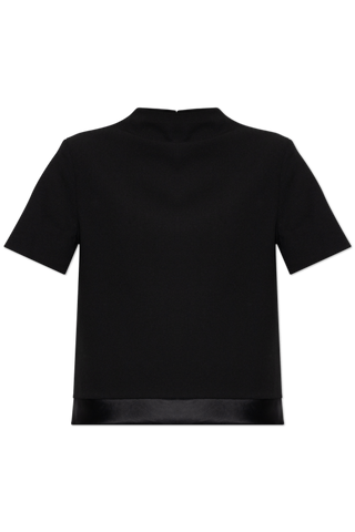 JIL SANDER BLACK Wool top with short sleeves 1