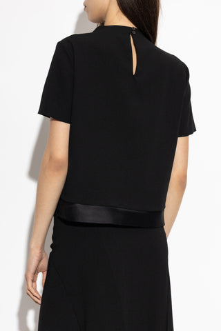 JIL SANDER BLACK Wool top with short sleeves 4
