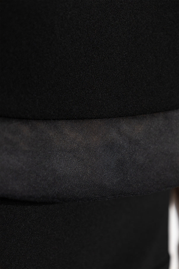 JIL SANDER BLACK Wool top with short sleeves 5