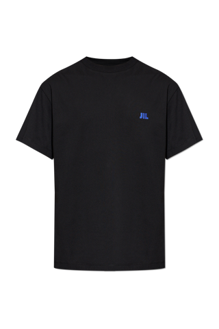 JIL SANDER BLACK T-shirt with embroidered logo 1