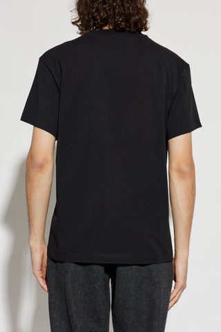 JIL SANDER BLACK T-shirt with embroidered logo 4