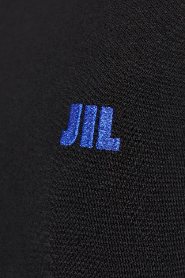 JIL SANDER BLACK T-shirt with embroidered logo 5