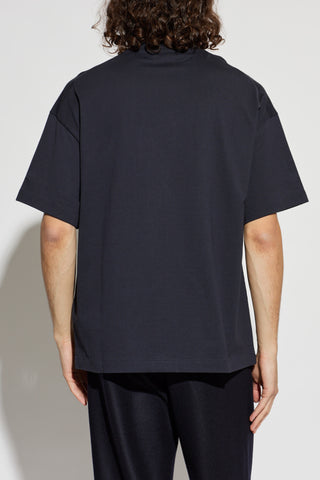 JIL SANDER NAVY BLUE T-shirt with printed logo 4