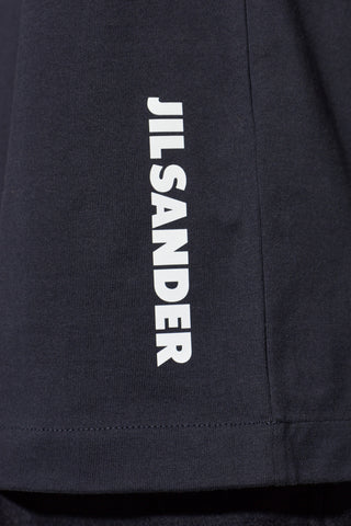 JIL SANDER NAVY BLUE T-shirt with printed logo 5