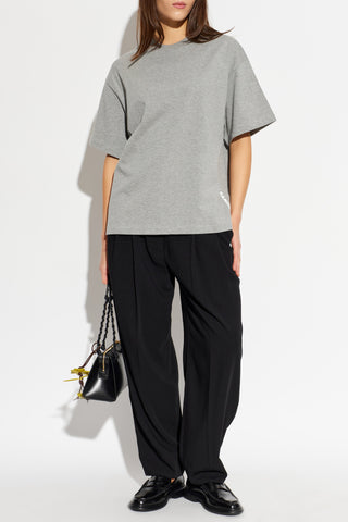 JIL SANDER GREY T-shirt with printed logo 2