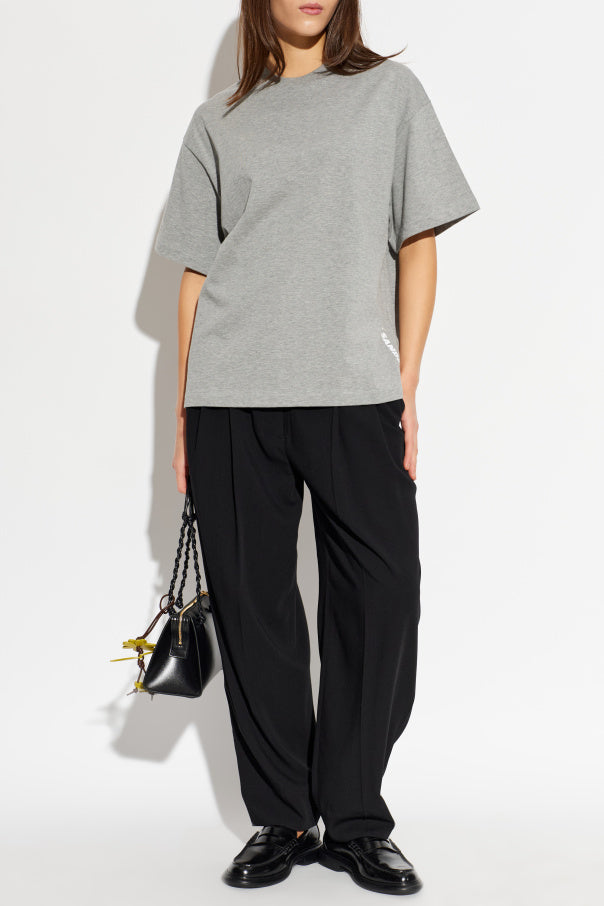 JIL SANDER GREY T-shirt with printed logo 2