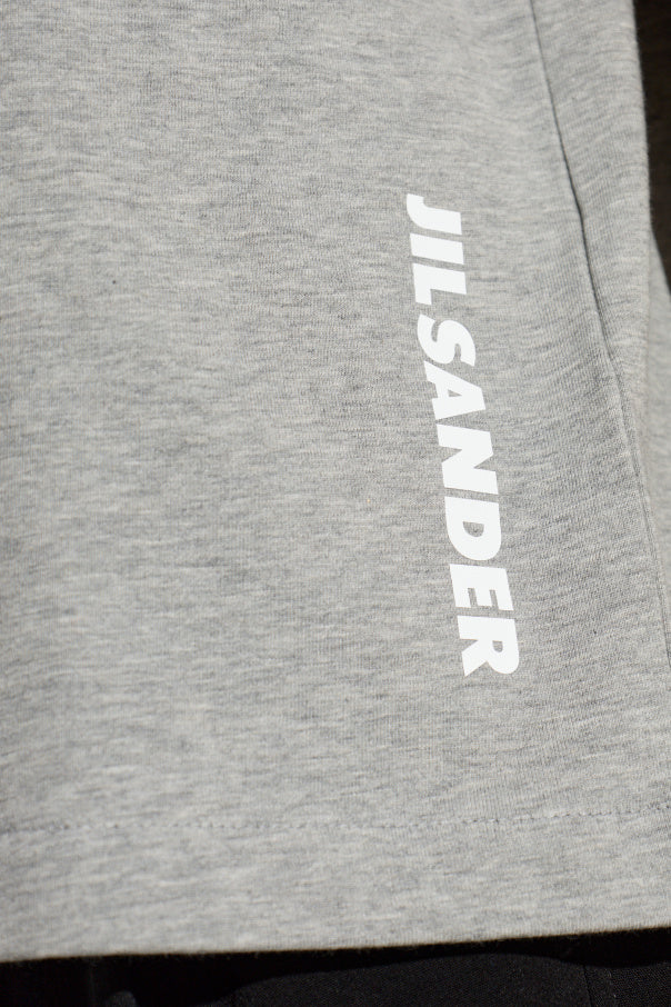 JIL SANDER GREY T-shirt with printed logo 5