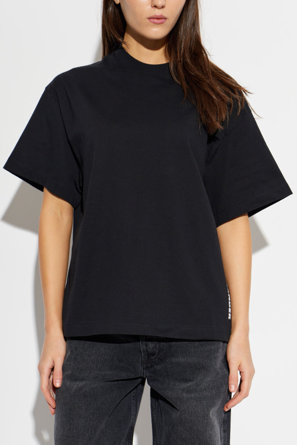 JIL SANDER BLACK T-shirt with printed logo 3