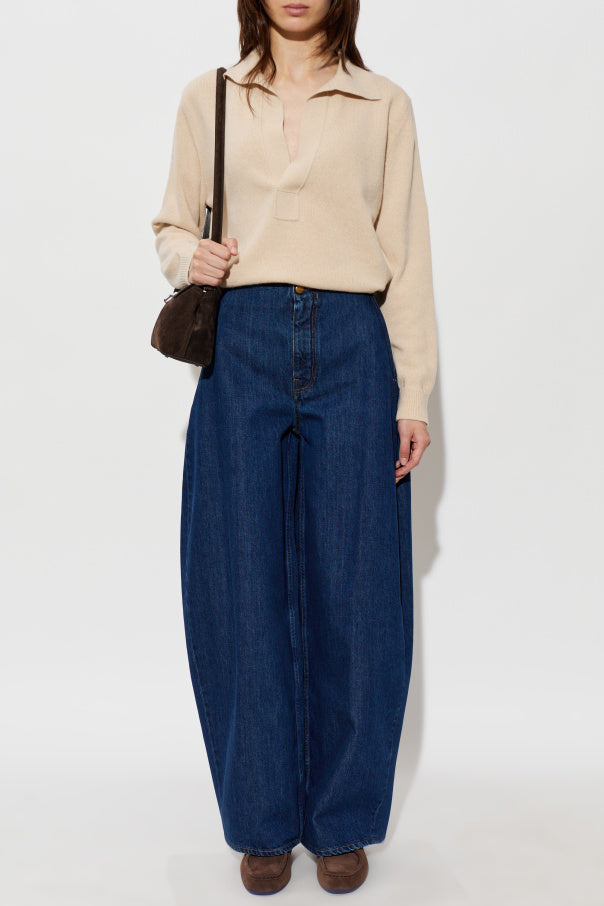 JIL SANDER NAVY BLUE Wide-leg jeans 2