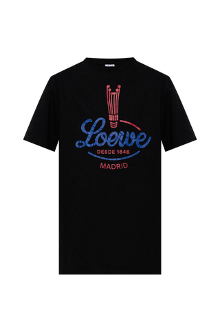 Loewe BLACK T-shirt with a crumpled effect 1