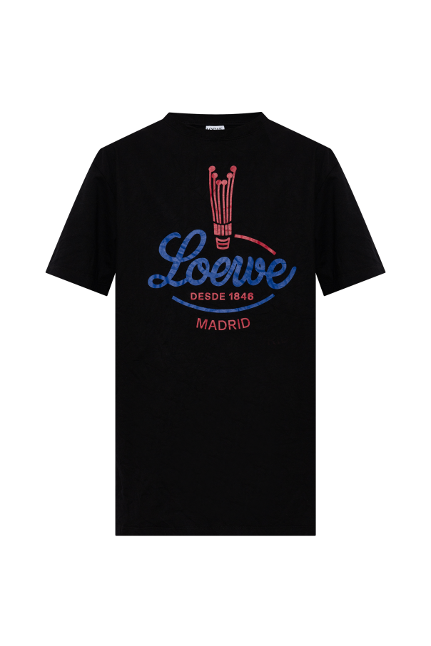 Loewe BLACK T-shirt with a crumpled effect 1