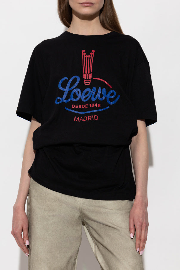 Loewe BLACK T-shirt with a crumpled effect 3