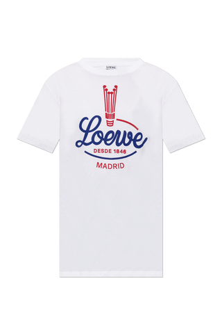 Loewe WHITE T-shirt with a crinkled effect 1