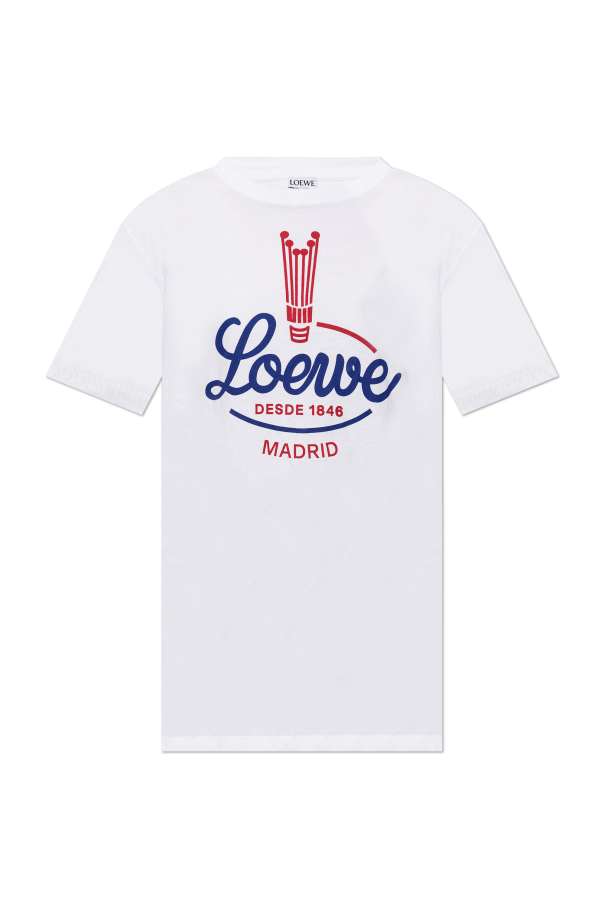 Loewe WHITE T-shirt with a crinkled effect 1
