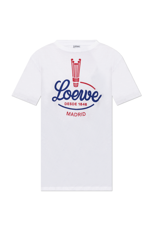 Loewe WHITE T-shirt with a crinkled effect 1