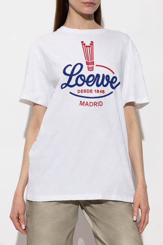 Loewe WHITE T-shirt with a crinkled effect 3