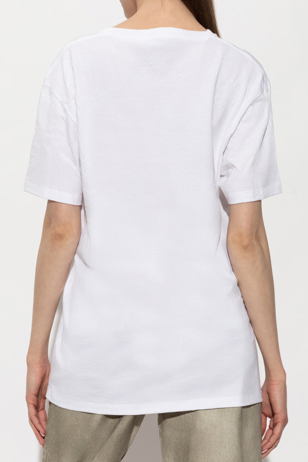 Loewe WHITE T-shirt with a crinkled effect 4