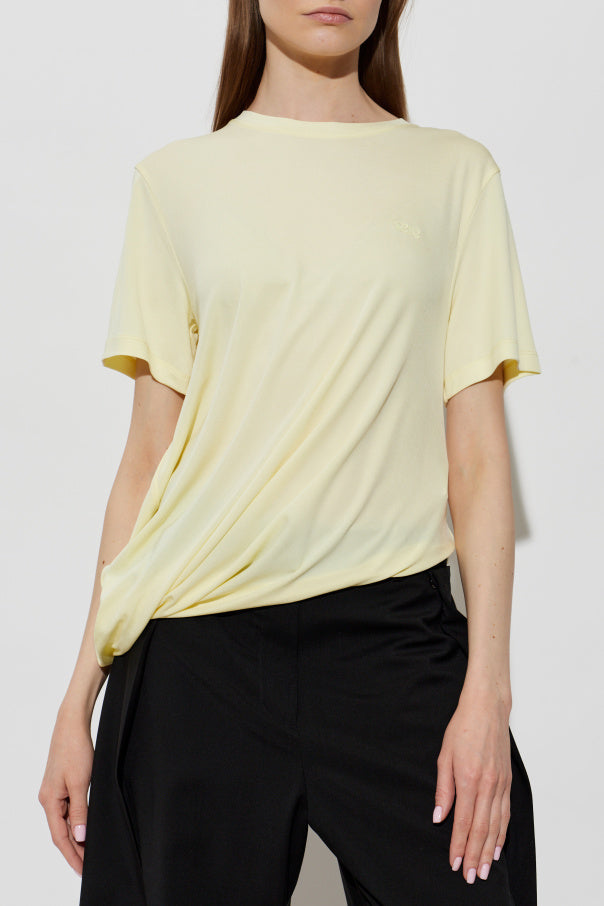 Loewe YELLOW Asymmetric top with embroidered logo 3